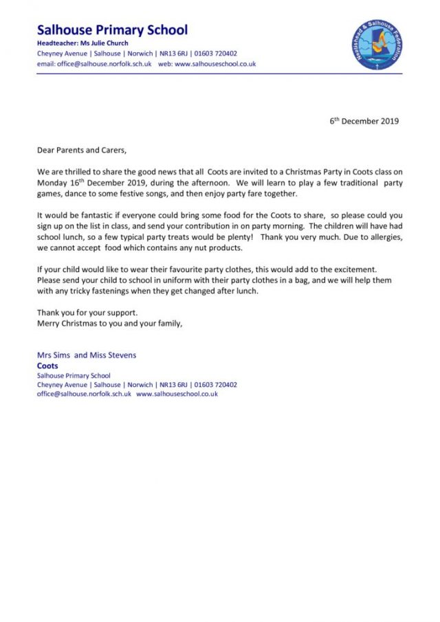 thumbnail of Christmas Party letter